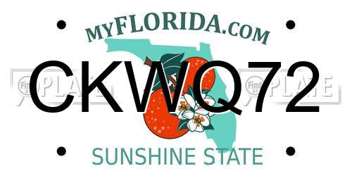 CKWQ72 Florida License Plate