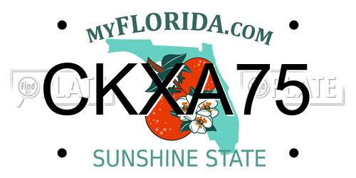 CKXA75 Florida License Plate