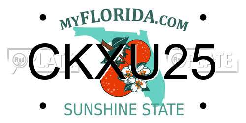 CKXU25 Florida License Plate