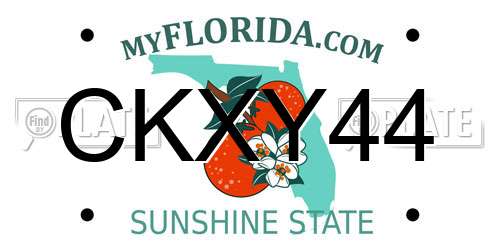 CKXY44 Florida License Plate