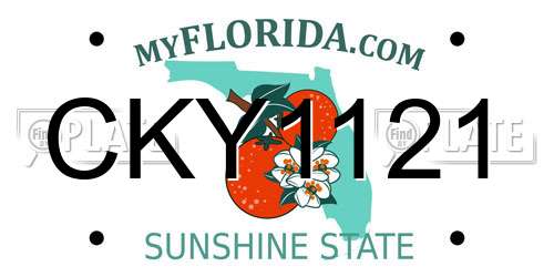 CKY1121 Florida License Plate
