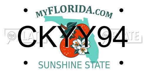 CKYY94 Florida License Plate
