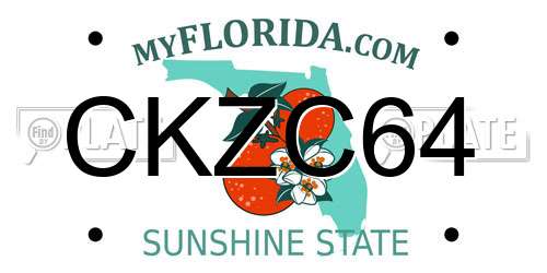 CKZC64 Florida License Plate