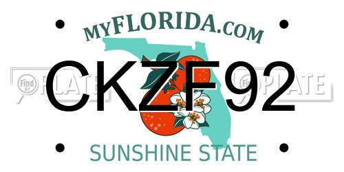 CKZF92 Florida License Plate