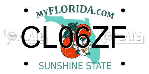 CL06ZF Florida License Plate