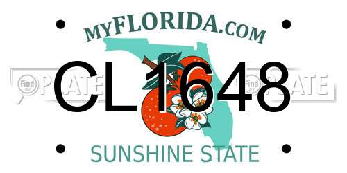 CL1648 Florida License Plate