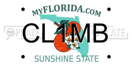 CL1MB Florida License Plate