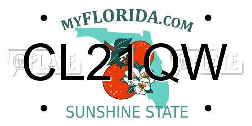CL21QW Florida License Plate