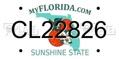 CL22826 Florida License Plate