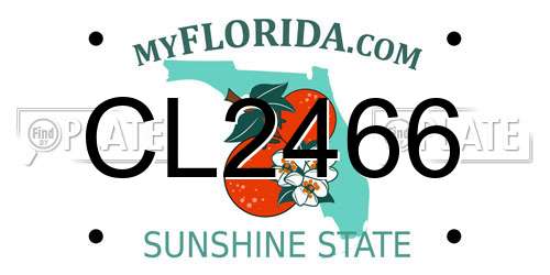 CL2466 Florida License Plate