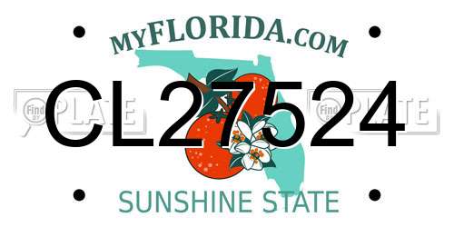CL27524 Florida License Plate
