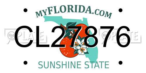 CL27876 Florida License Plate