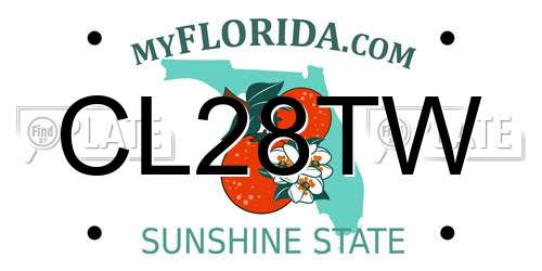 CL28TW Florida License Plate