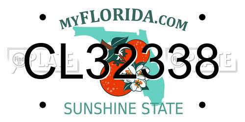 CL32338 Florida License Plate