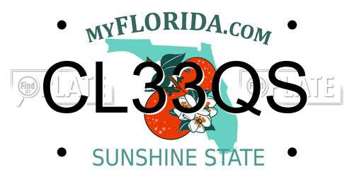 CL33QS Florida License Plate