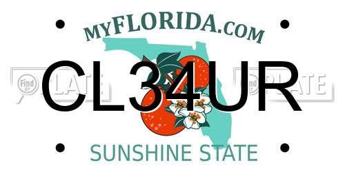 CL34UR Florida License Plate