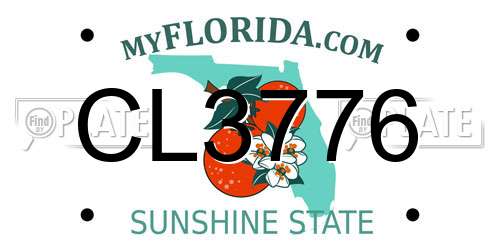 CL3776 Florida License Plate