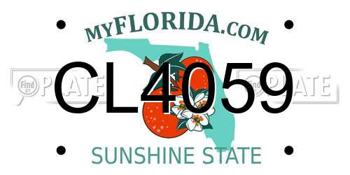 CL4059 Florida License Plate