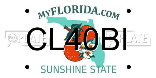 CL40BI Florida License Plate