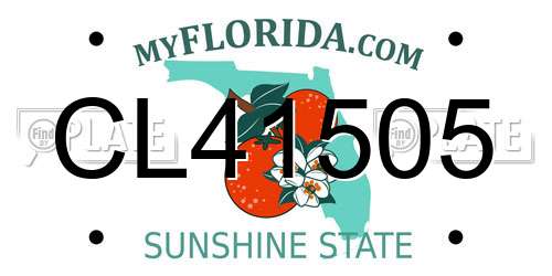 CL41505 Florida License Plate