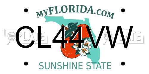 CL44VW Florida License Plate