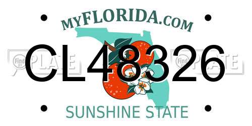 CL48326 Florida License Plate