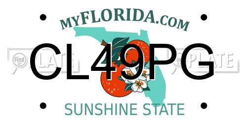CL49PG Florida License Plate