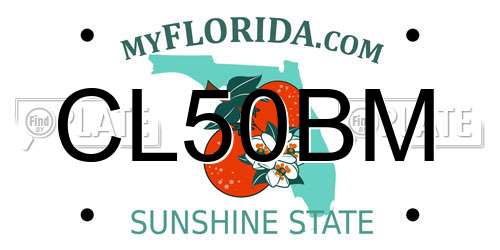 CL50BM Florida License Plate