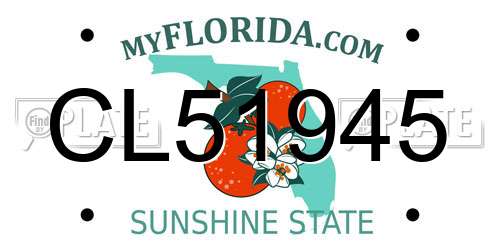 CL51945 Florida License Plate