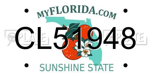 CL51948 Florida License Plate
