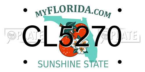 CL5270 Florida License Plate