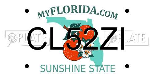 CL52ZI Florida License Plate