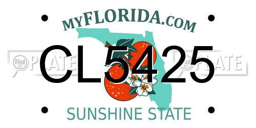 CL5425 Florida License Plate