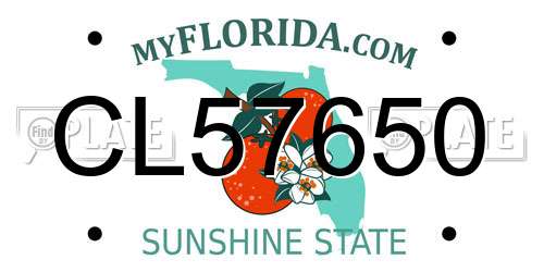 CL57650 Florida License Plate