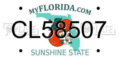 CL58507 Florida License Plate