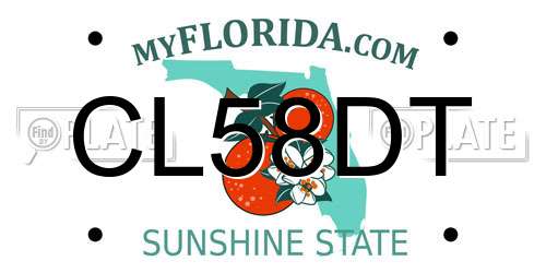 CL58DT Florida License Plate