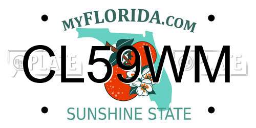 CL59WM Florida License Plate
