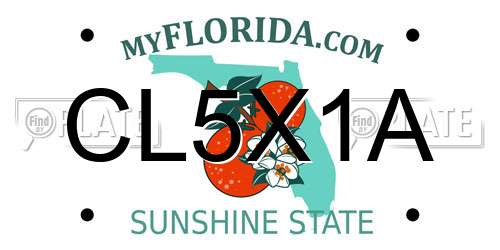 CL5X1A Florida License Plate