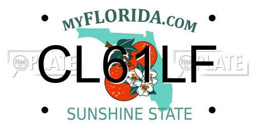 CL61LF Florida License Plate
