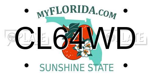 CL64WD Florida License Plate