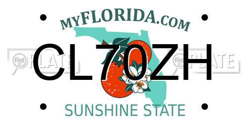 CL70ZH Florida License Plate