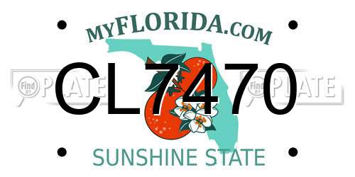 CL7470 Florida License Plate