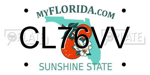 CL76VV Florida License Plate