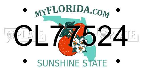 CL77524 Florida License Plate