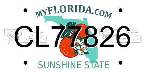 CL77826 Florida License Plate