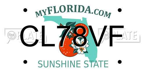 CL78VF Florida License Plate