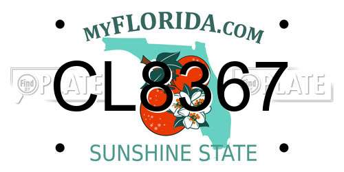CL8367 Florida License Plate
