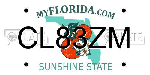 CL83ZM Florida License Plate