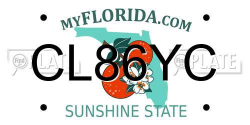 CL86YC Florida License Plate