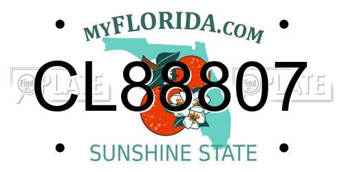 CL88807 Florida License Plate